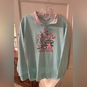 NWT christmas nautical pullover long sleeve shirt size S   By  heritage Charms